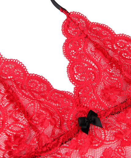 Subblime – 953904 Silk And Lace Nightgown + Panties Red L/xl
