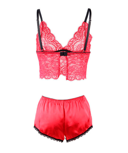 Subblime – 953904 Silk And Lace Nightgown + Panties Red L/xl