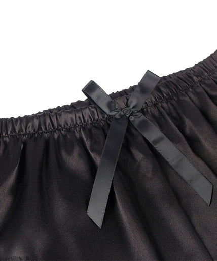 Subblime – 953935 Casual Silk Nightgown + Lace Pants Black S/m