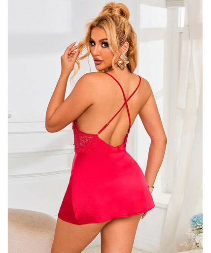Subblime – 954130 Babydoll With Red Floral Design L/xl