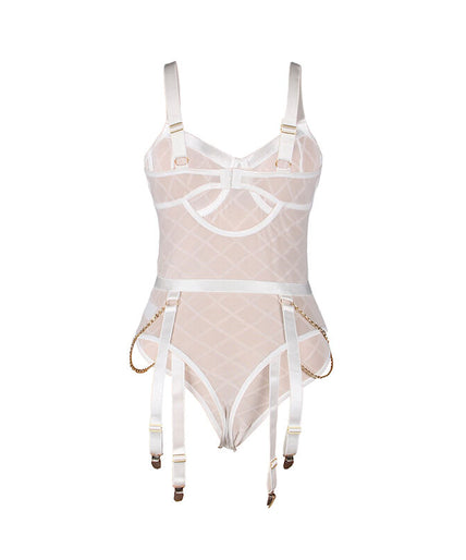 Subblime – 954291 Body With Chains + Garter Belt White L/xl