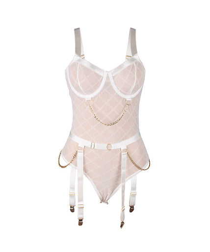 Subblime – 954291 Body With Chains + Garter Belt White L/xl