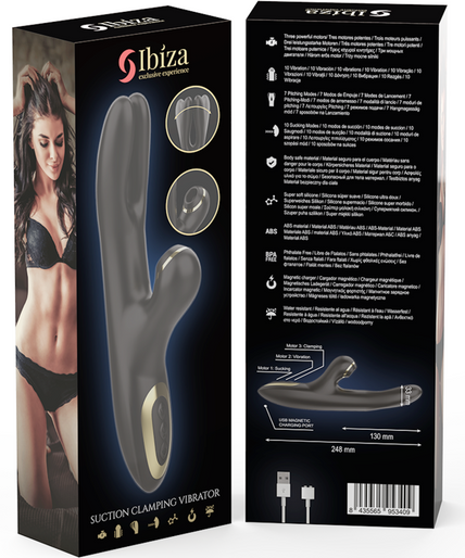 Ibiza – Doppelvibrator Klammer Schwarz