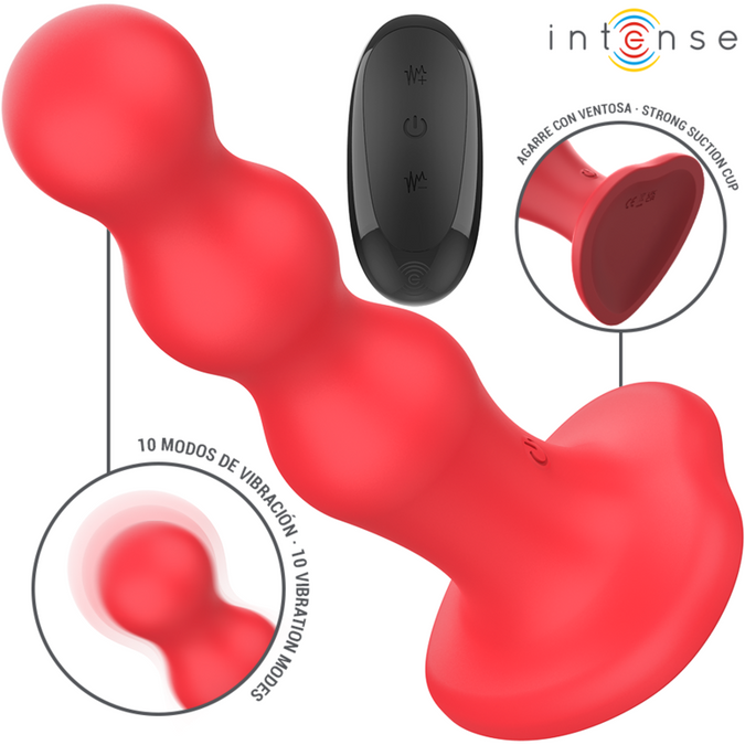 Intense – Cody Vibrator mit Saugnapf Rot Fernbedienung 