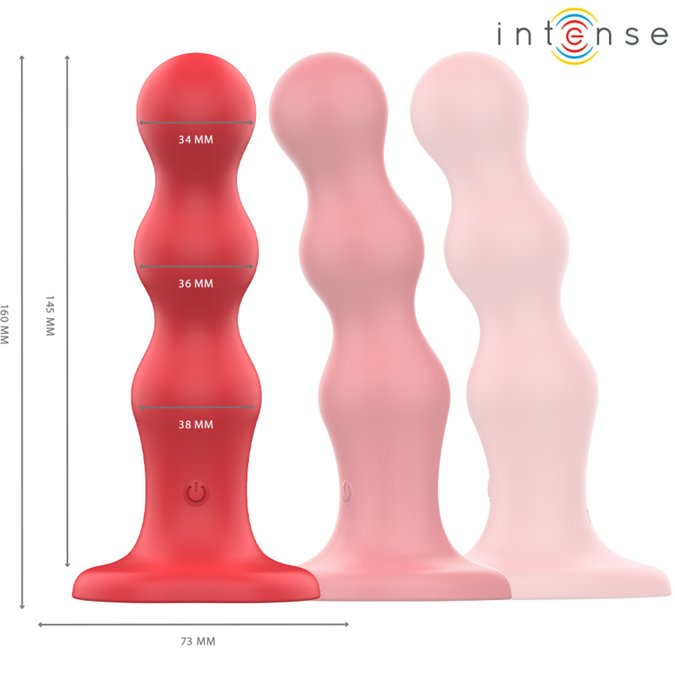 Intense – Cody Vibrator mit Saugnapf Rot Fernbedienung 