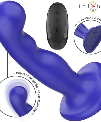 Intense – Shorty Vibrator mit Saugnapf Blau Fernbedienung