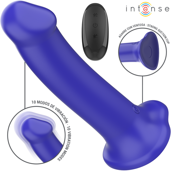 Intense – Victoria vibrator met zuignap 10 vibraties Donkerblauw met afstandsbediening