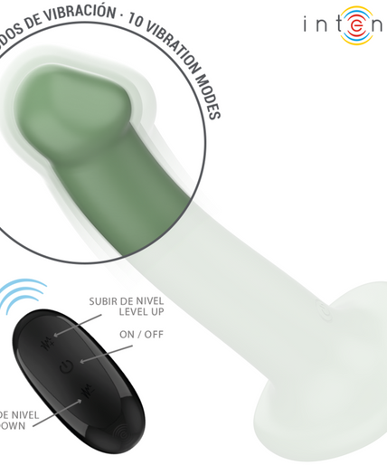 Intense – Becca Vibrator mit Saugnapf 10 Vibrationen Grün Fernbedienung 