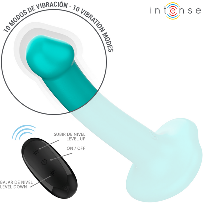 Intense – Katie Vibrator mit Saugnapf, 10 Vibrationsstufen, blau, Fernbedienung