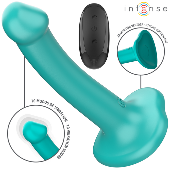 Intense – Katie Vibrator mit Saugnapf, 10 Vibrationsstufen, blau, Fernbedienung