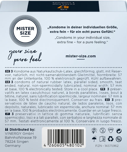 Mister Size – Condoommaat L 57 mm (3 stuks)