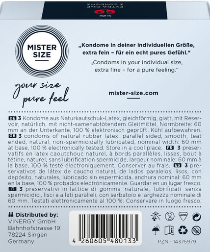 Mister Size – Condoommaat XL 60 mm (3 stuks)