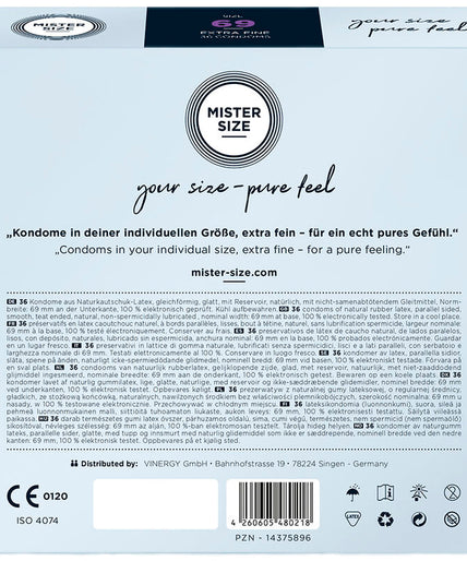 Mister Size – Condoms Size XXXL 69 Mm (36 Units)