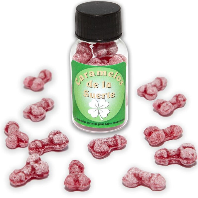 Diablo Picante – 12 Penis-förmige Glücksbonbons Erdbeer/Kirsch