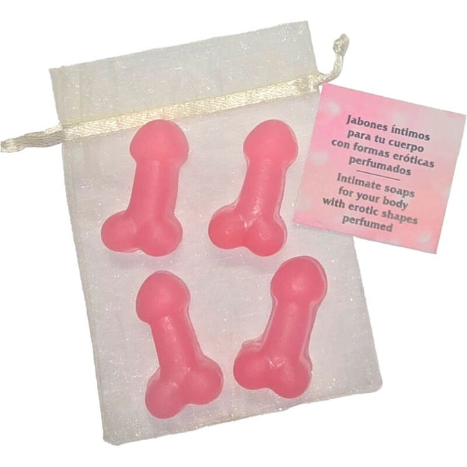 Diablo Picante – 4 Penisförmige parfümierte Mini-Seifen Pink
