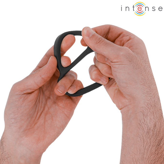 Intense – Bobby Doppelter Silikon Penisring Schwarz 