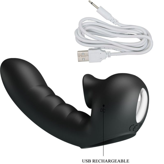 Pretty Love – Hobgoblin Vibrating Finger Case 12 Vibrations + Clitoris Stimulator Black