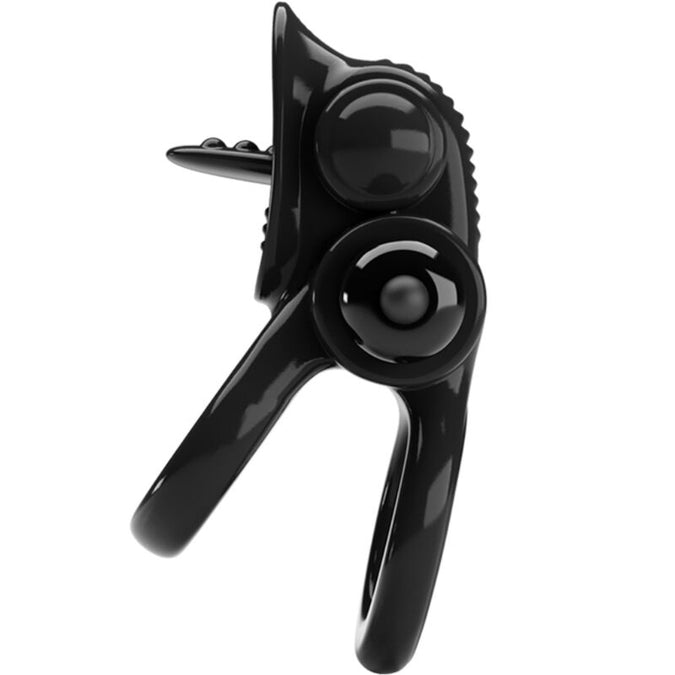 Pretty Love – Passionate Ring Double Vibrating Ring + Clitoris Stimulator Black