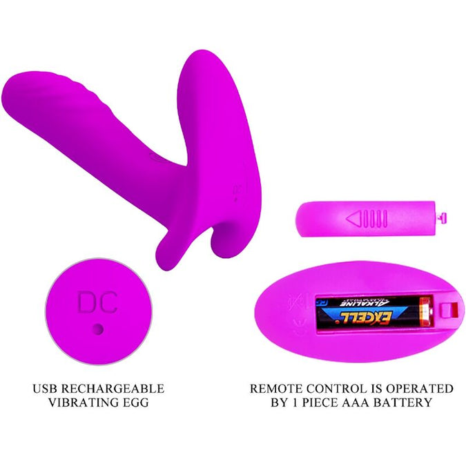 Pretty Love – Massager & Vibrator 12 Vibrations Fernbedienung Lila