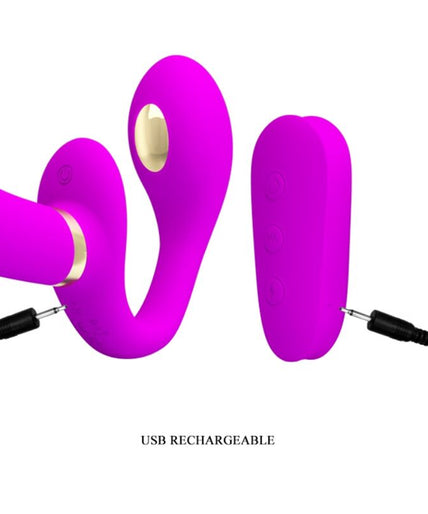 Pretty Love – Thunderbird Doppel-Riemen-On-Vibrator Fernbedienung Lila