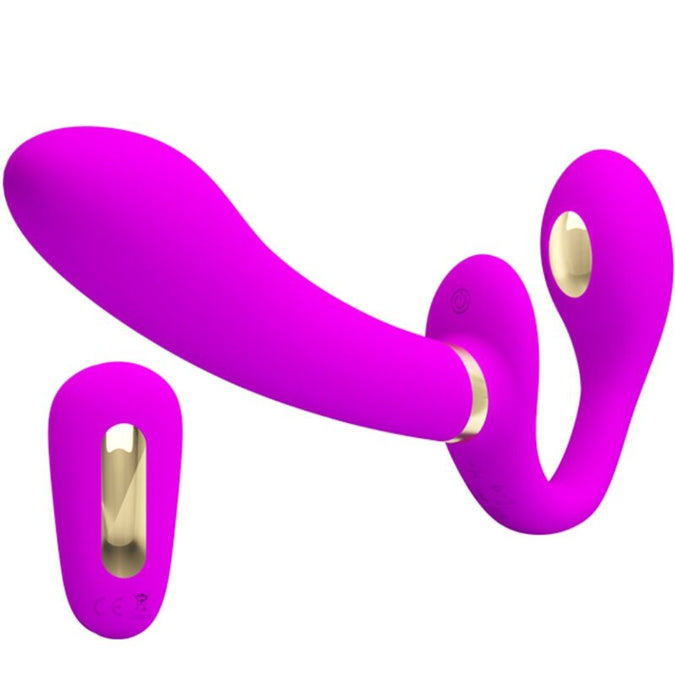 Pretty Love – Thunderbird Doppel-Riemen-On-Vibrator Fernbedienung Lila