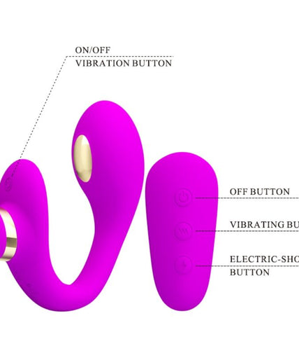 Pretty Love – Thunderbird Doppel-Riemen-On-Vibrator Fernbedienung Lila