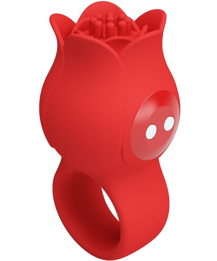 Pretty Love – Jae Rozenvormige Vinger Vibrator 10 Vibraties Rood