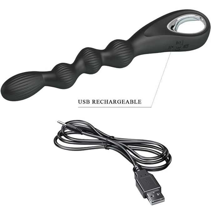 Pretty Love – Federer Anal-Vibrator 12 Vibrationen Schwarz