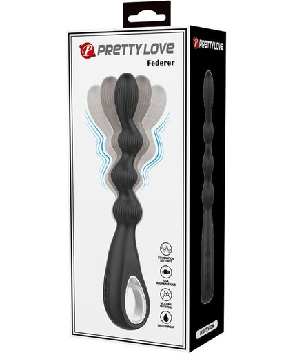 Pretty Love – Federer Anal-Vibrator 12 Vibrationen Schwarz
