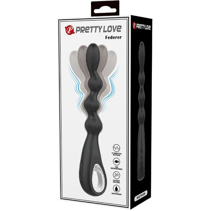 Pretty Love – Federer Anal-Vibrator 12 Vibrationen Schwarz