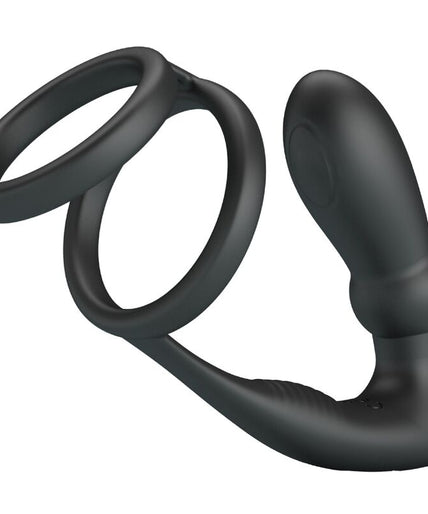 Pretty Love – Emoni Penisring + Analplug 12 Vibrationen Schwarz