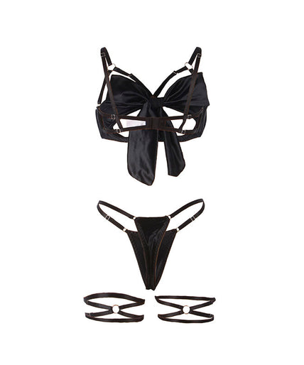 Subblime – 955199 Bra Set With Adjustable Black Bow S/m