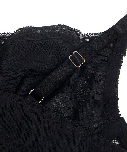 Subblime – 955618 Lace Bodysuit With Bottom Closure Black S/m