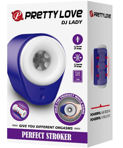 Pretty Love – Dj Lady Männlicher Masturbator mit Vibration 5 Einstellungen Lila