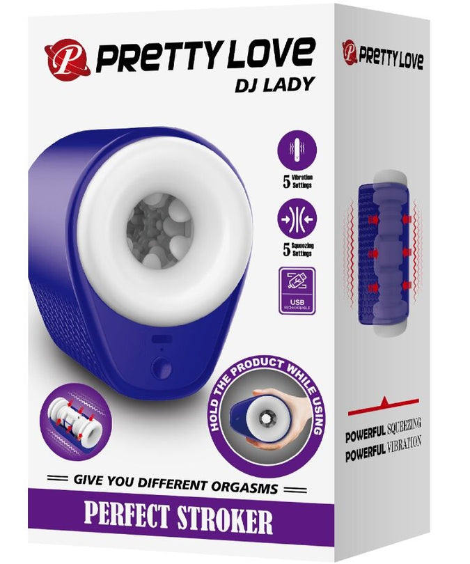 Pretty Love – Dj Lady Männlicher Masturbator mit Vibration 5 Einstellungen Lila