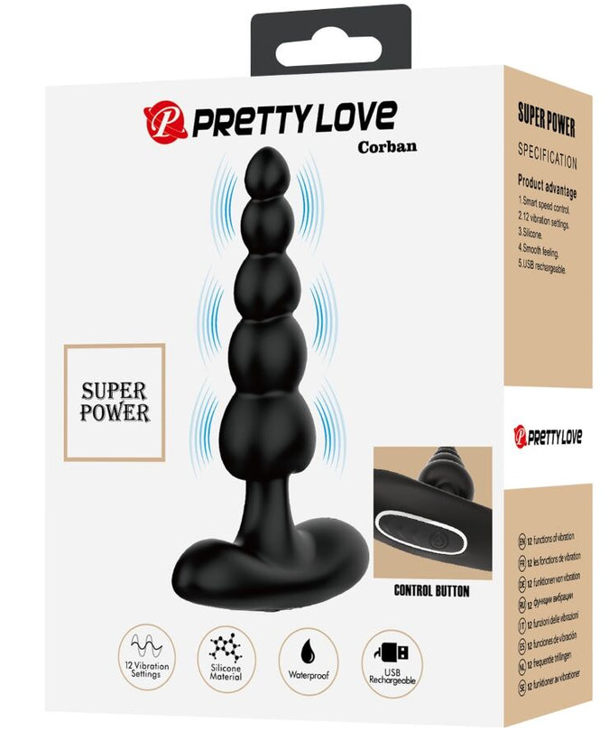 Pleasurements – Pretty Love – Corban Anal Vibrator 10 Vibrationen Schwarz