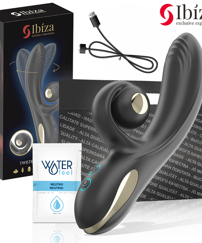Ibiza – Twister Vibrator mit gebogenem Stimulator und Vibro-Rotation