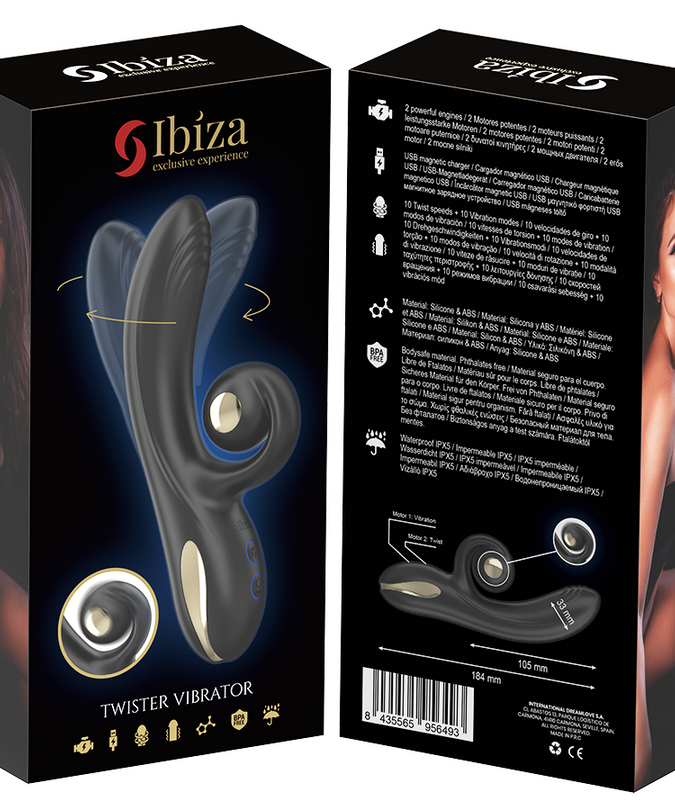 Ibiza – Twister Vibrator mit gebogenem Stimulator und Vibro-Rotation