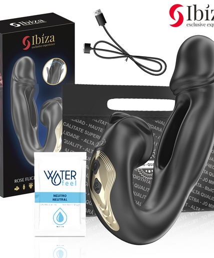 Ibiza – Rose Vibrator mit Schnippeffekt und Klitorisstimulator 