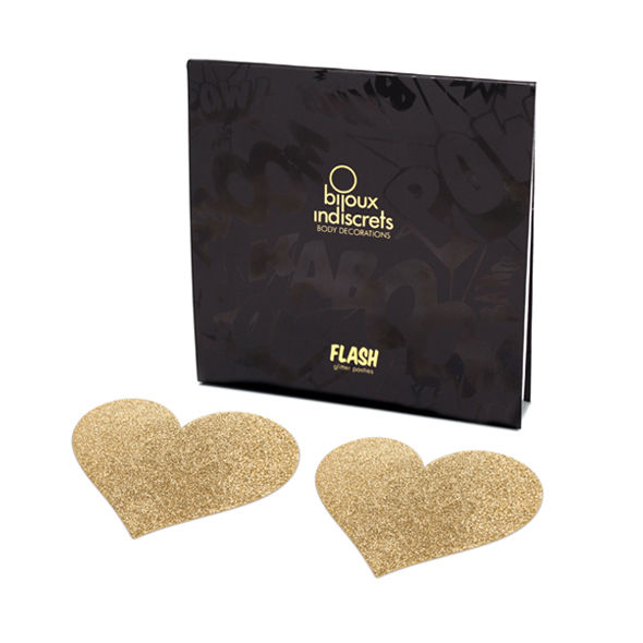 Bijoux – Indiscrets Flash Goldenes Herz Brustwarzenabdeckungen