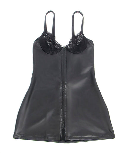 Subblime – 957568 Leather Zip Dress Black S/m