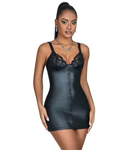 Subblime – 957568 Leather Zip Dress Black S/m