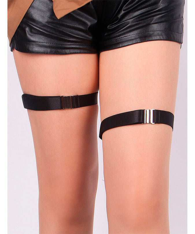 Pleasurements – Subblime – Adjustable Elastic Buckle Leg Rings Black