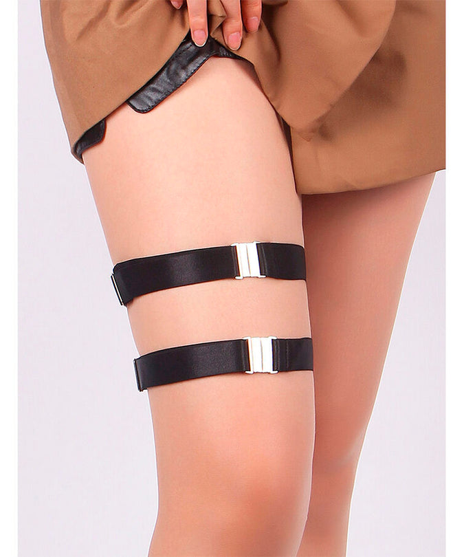 Pleasurements – Subblime – Adjustable Elastic Buckle Leg Rings Black