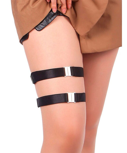 Pleasurements – Subblime – Adjustable Elastic Buckle Leg Rings Black