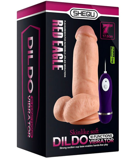 Shequ – Red Eagle Vibrator Dildo mit Fernbedienung 17 cm