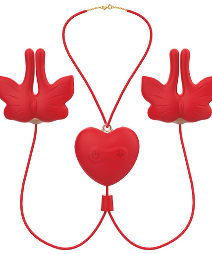 Armony – Magnetic Nipple Clamps With Vibration Butterfly Shape Red