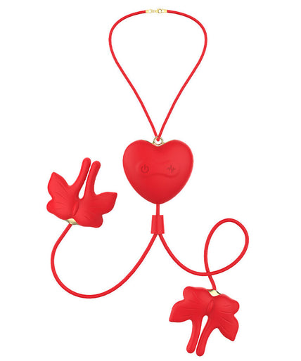Armony – Magnetic Nipple Clamps With Vibration Butterfly Shape Red