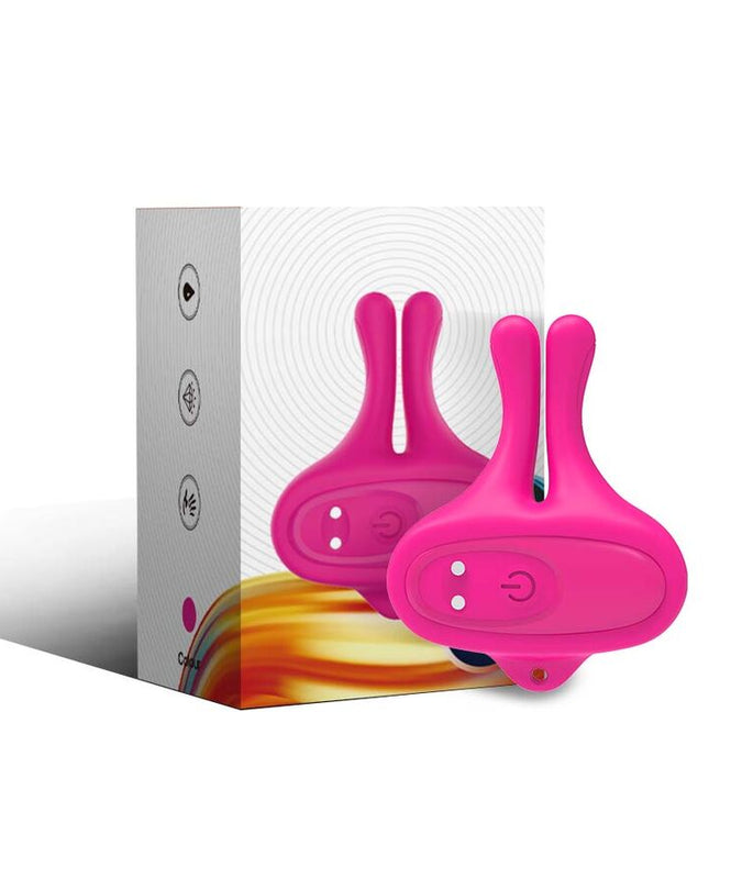 Armony – Rabbit-förmige Vibrations-Magnet-Brustwarzenklemmen Pink
