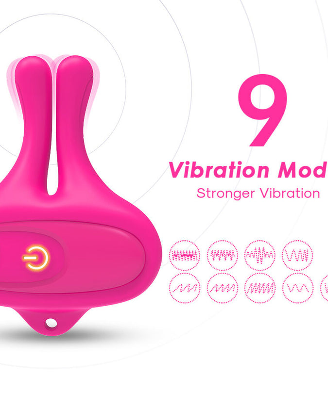 Armony – Rabbit-förmige Vibrations-Magnet-Brustwarzenklemmen Pink